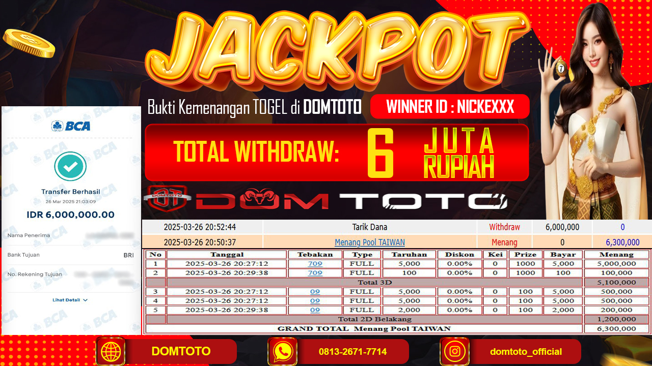 JACKPOT TOGEL TAIWAN 4D 26 MARET 2025